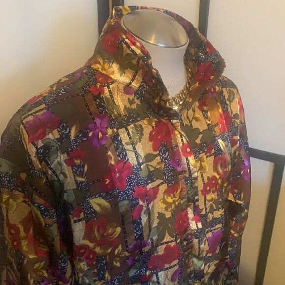 - ARGEE SPORTS Women’s Windbreaker Floral Jacket Large O620 - Picture 9 of 11
